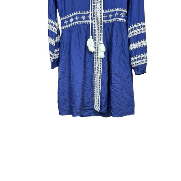 Roller Rabbit Women’s Medium Blue Bohemian Embroidered Peasant‎ Tunic Dress - Picture 3 of 9